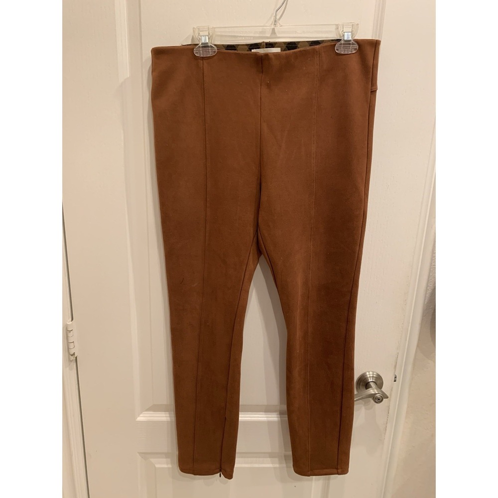 Anthropologie Avec Les‎ Filles Slit Ankle Faux Suede High Rise Pants Size 32